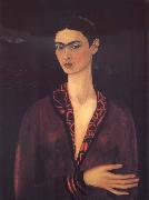 Frida Kahlo Self-Portrait with Velvet Dress painting